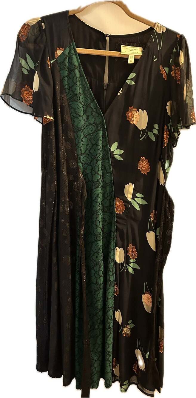 Moulinette Soeurs Anthropologie Ciao Bella Mixed Media Floral Lace Wrap Dress - Picture 15 of 16